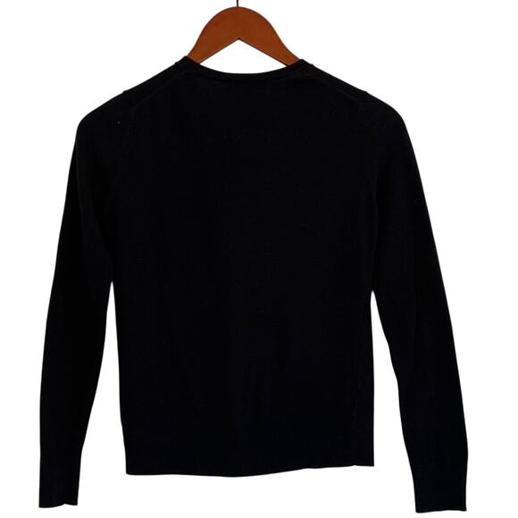 Ann Taylor Cotton Blend Black Button Down Crew Neck Cardigan, Size XSP - Picture 3 of 12